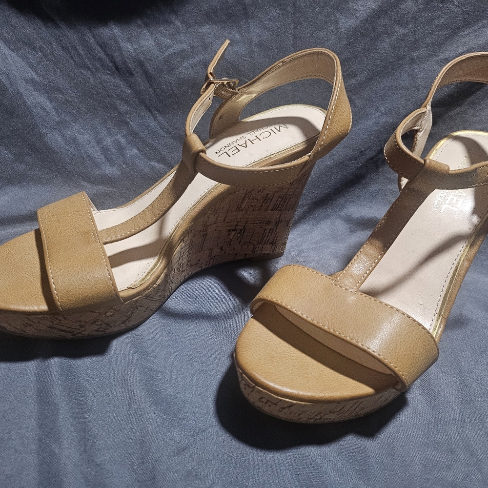 Camel Wedge Sandals